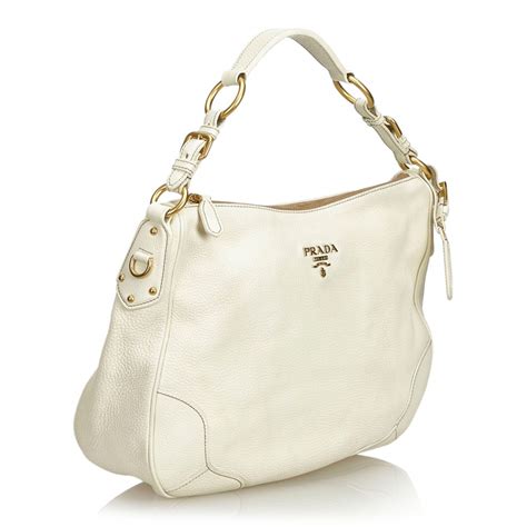 prada made in china white purse|Prada white leather purse.